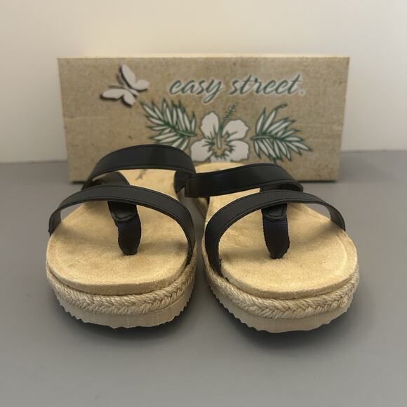 Easy Street Song Navy Blue Synthetic Slide Sandals Shoes Women's Size 7 WW - Picture 1 of 8